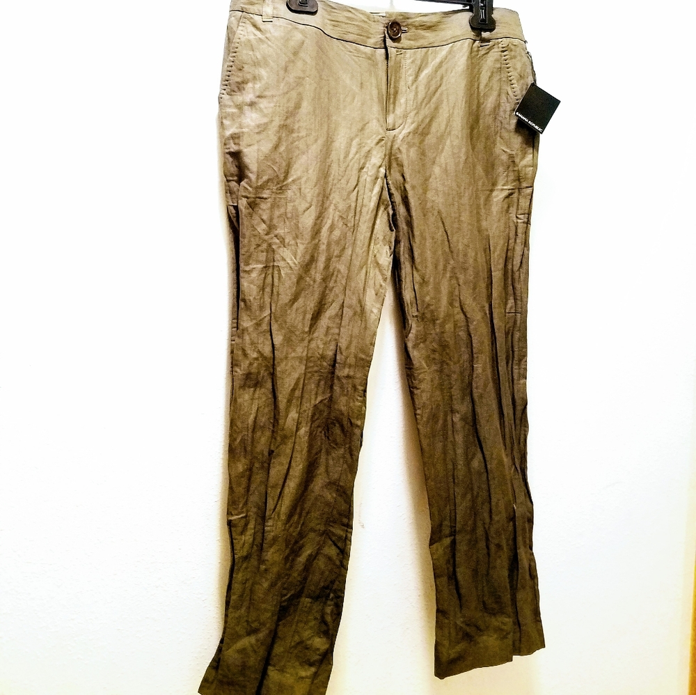 Banana Republic MONOGRAM NWT womens size 10 army green shimmery pants